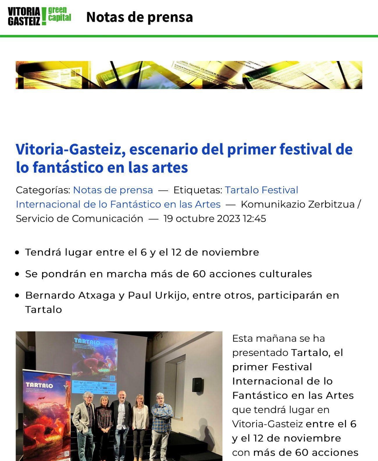 Vitoria-Gasteiz, stage of the first fantastic arts festival