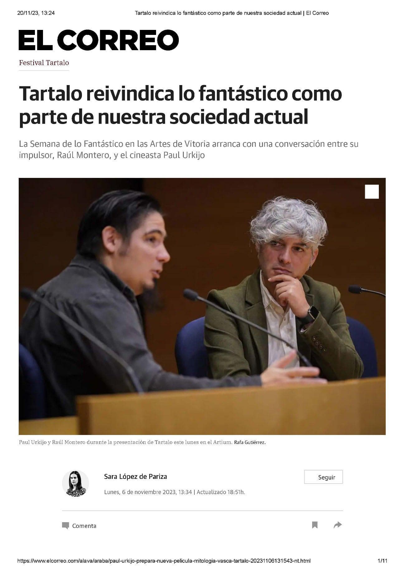 Tartalo claims the fantastic as part of our current society